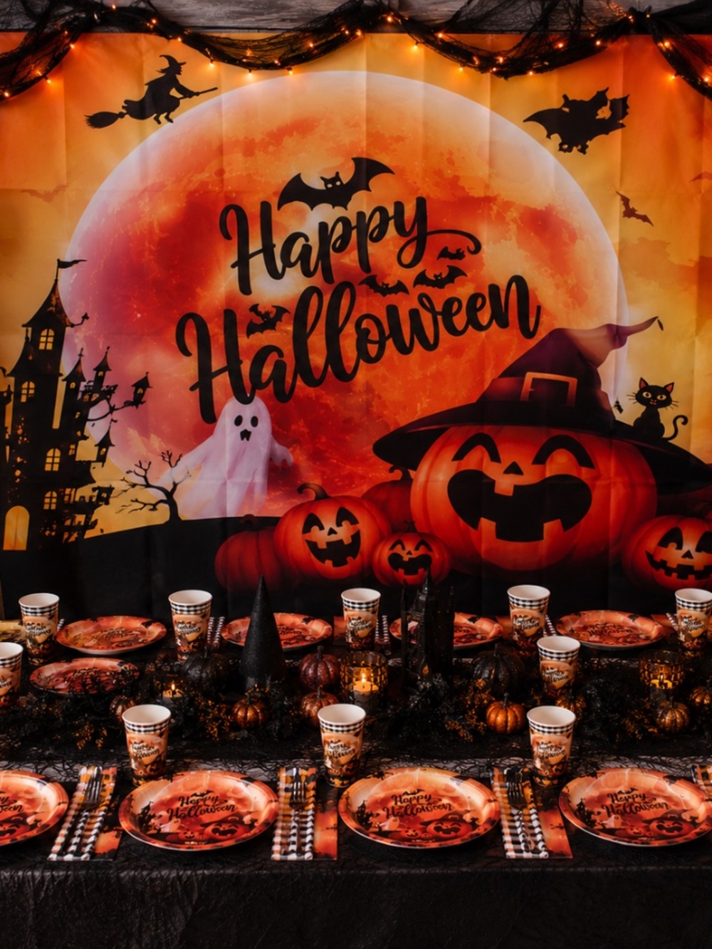 Halloween Party Supplies And Photo Backdrop
